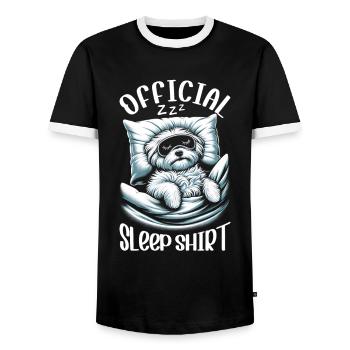 Berger Officiel Dormant Chien Maltais PJ - T-shirt contrasté Homme - noir/blanc - Devant - AI Model Female 172 light (172cm) & AI Model Male 178 light (178cm)