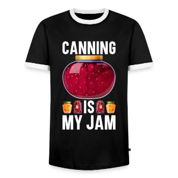 Mise en conserve Mise en conserve - T-shirt contrasté Homme - noir/blanc - Devant - AI Model Female 172 light (172cm) & AI Model Male 178 light (178cm)