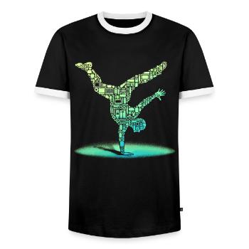 Breakdance, Breakdancer, Breakdancing, Hip Hop - T-shirt contrasté Homme - noir/blanc - Devant - AI Model Female 172 light (172cm) & AI Model Male 178 light (178cm)
