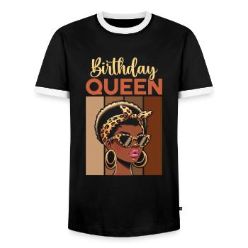 Geburtstagskönigin Afroamerikaner Melanin Schwarz - Männer Kontrast-T-Shirt - Schwarz/Weiß - Vorne - AI Model Female 172 light (172cm) & AI Model Male 178 light (178cm)
