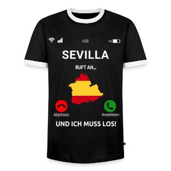 Sevilla Andalusien Spanien Urlaub Idee - Männer Kontrast-T-Shirt - Schwarz/Weiß - Vorne - AI Model Female 172 light (172cm) & AI Model Male 178 light (178cm)