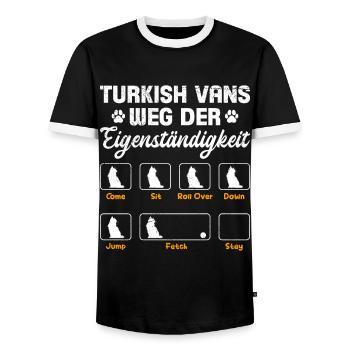 FOURGONNETTES TURQUES CHEMIN DE L’AUTONOMIE Plaisir - T-shirt contrasté Homme - noir/blanc - Devant - AI Model Female 172 light (172cm) & AI Model Male 178 light (178cm)