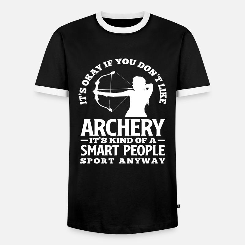 Bogen Bogenschießen Hobby Geschenkidee - Männer Kontrast-T-Shirt - Schwarz/Weiß