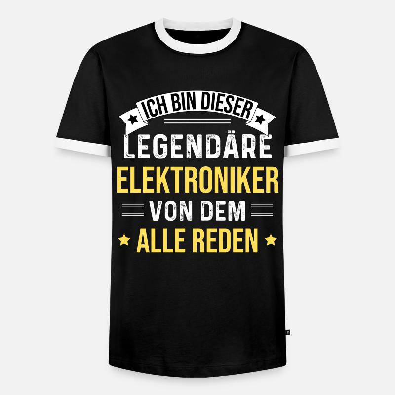 I'm this legendary electronics engineer - Men's Ringer Shirt - black/white