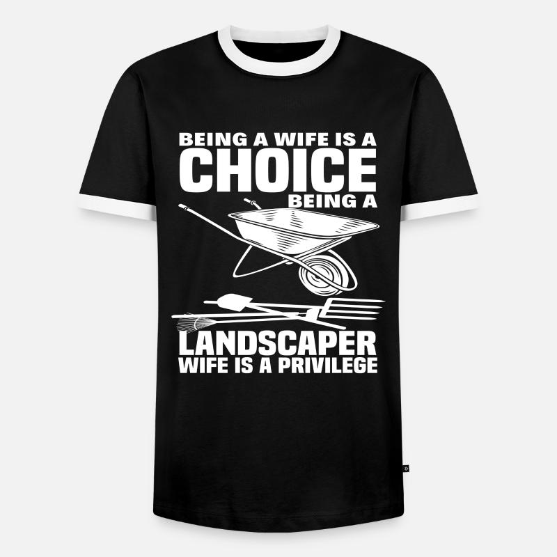 Landschaftsgärtner Ehefrau - Männer Kontrast-T-Shirt - Schwarz/Weiß
