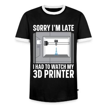 Filament d’imprimante 3D Impression 3D Impression 3D Imprimante 3D - T-shirt contrasté Homme - noir/blanc - Devant - AI Model Female 172 light (172cm) & AI Model Male 178 light (178cm)