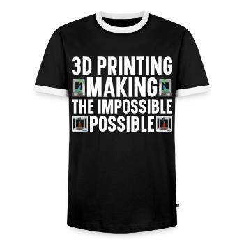 3D Drucker Filament 3D Drucken 3D Druck 3D Printer - Männer Kontrast-T-Shirt - Schwarz/Weiß - Vorne - AI Model Female 172 light (172cm) & AI Model Male 178 light (178cm)