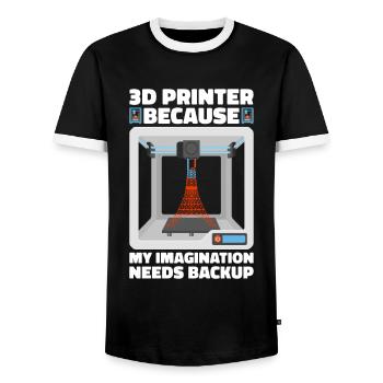 Filament d’imprimante 3D Impression 3D Impression 3D Imprimante 3D - T-shirt contrasté Homme - noir/blanc - Devant - AI Model Female 172 light (172cm) & AI Model Male 178 light (178cm)
