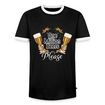Un million de bières s’il vous plaît - Alcool buveur de bière - T-shirt contrasté Homme - noir/blanc - Devant - AI Model Female 172 light (172cm) & AI Model Male 178 light (178cm)