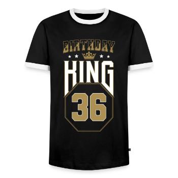Birthday King 36 Years 36th Birthday Gift - Men's Ringer Shirt - black/white - Front - AI Model Female 172 light (172cm) & AI Model Male 178 light (178cm)