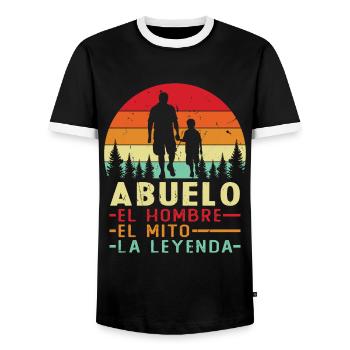 The Man The Myth The Legend Grandfather - Men's Ringer Shirt - black/white - Front - AI Model Female 172 light (172cm) & AI Model Male 178 light (178cm)