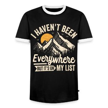Je ne suis pas allé partout, mais c’est sur ma liste - T-shirt contrasté Homme - noir/blanc - Devant - AI Model Female 172 light (172cm) & AI Model Male 178 light (178cm)