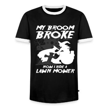 Landschaftsgärtner Besen Hexe - Männer Kontrast-T-Shirt - Schwarz/Weiß - Vorne - AI Model Female 172 light (172cm) & AI Model Male 178 light (178cm)