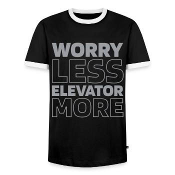 Elevator Elevator - Men's Ringer Shirt - black/white - Front - AI Model Female 172 light (172cm) & AI Model Male 178 light (178cm)
