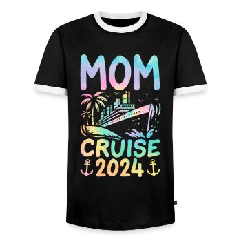 Mom Cruise 2024 - Männer Kontrast-T-Shirt - Schwarz/Weiß - Vorne - AI Model Female 172 light (172cm) & AI Model Male 178 light (178cm)
