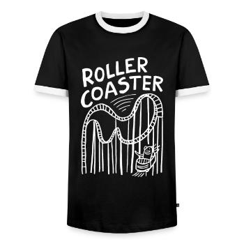 Roller Coaster Fun for Adrenaline Junkies - Men's Ringer Shirt - black/white - Front - AI Model Female 172 light (172cm) & AI Model Male 178 light (178cm)