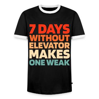 Elevator Elevator - Men's Ringer Shirt - black/white - Front - AI Model Female 172 light (172cm) & AI Model Male 178 light (178cm)
