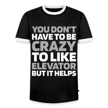 Elevator Elevator - Men's Ringer Shirt - black/white - Front - AI Model Female 172 light (172cm) & AI Model Male 178 light (178cm)