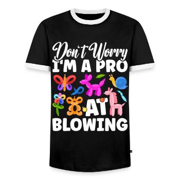 Balloon Twister Ballonkünstler Ballontiere - Männer Kontrast-T-Shirt - Schwarz/Weiß - Vorne - AI Model Female 172 light (172cm) & AI Model Male 178 light (178cm)