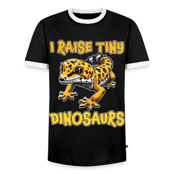Leopard Gecko Saying Funny Leopard Gecko Gift - Men's Ringer Shirt - black/white - Front - AI Model Female 172 light (172cm) & AI Model Male 178 light (178cm)