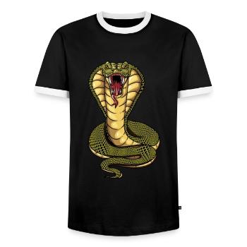 serpent serpent reproduction terrarium serpent venimeux - T-shirt contrasté Homme - noir/blanc - Devant - AI Model Female 172 light (172cm) & AI Model Male 178 light (178cm)