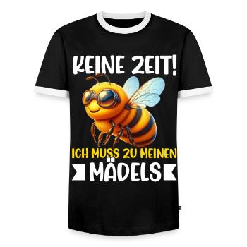 No time I have to bee to my girls - Men's Ringer Shirt - black/white - Front - AI Model Female 172 light (172cm) & AI Model Male 178 light (178cm)