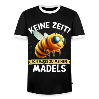 No time I have to bee to my girls - Men's Ringer Shirt - black/white - Front - AI Model Female 172 light (172cm) & AI Model Male 178 light (178cm)