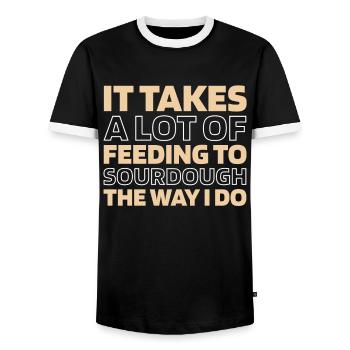 Pain au levain - T-shirt contrasté Homme - noir/blanc - Devant - AI Model Female 172 light (172cm) & AI Model Male 178 light (178cm)