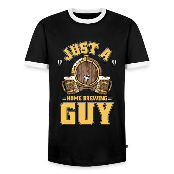 Hobby Brewer Beer Craft Beer - Men's Ringer Shirt - black/white - Front - AI Model Female 172 light (172cm) & AI Model Male 178 light (178cm)