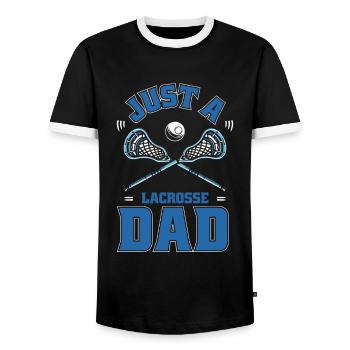 La crosse juste un papa de la crosse - T-shirt contrasté Homme - noir/blanc - Devant - AI Model Female 172 light (172cm) & AI Model Male 178 light (178cm)
