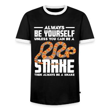 Schlange Tiere Tier Schlangen - Männer Kontrast-T-Shirt - Schwarz/Weiß - Vorne - AI Model Female 172 light (172cm) & AI Model Male 178 light (178cm)
