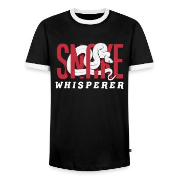 Schlangen Flüsterer - Männer Kontrast-T-Shirt - Schwarz/Weiß - Vorne - AI Model Female 172 light (172cm) & AI Model Male 178 light (178cm)