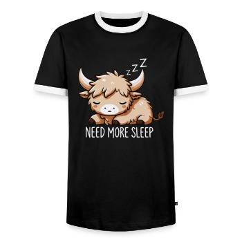 Need more sleep, sweetie - Men's Ringer Shirt - black/white - Front - AI Model Female 172 light (172cm) & AI Model Male 178 light (178cm)