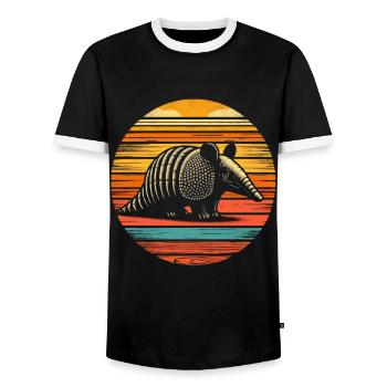 Armadillo Gürteltier - Männer Kontrast-T-Shirt - Schwarz/Weiß - Vorne - AI Model Female 172 light (172cm) & AI Model Male 178 light (178cm)