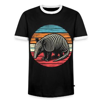 Armadillo Gürteltier - Männer Kontrast-T-Shirt - Schwarz/Weiß - Vorne - AI Model Female 172 light (172cm) & AI Model Male 178 light (178cm)
