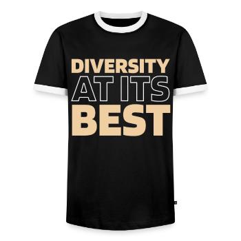 Sauerteig Brot - Männer Kontrast-T-Shirt - Schwarz/Weiß - Vorne - AI Model Female 172 light (172cm) & AI Model Male 178 light (178cm)