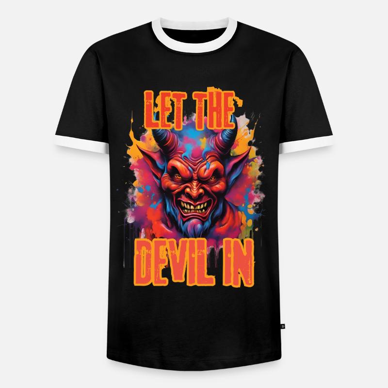 LET THE DEVIL IN. - Men's Ringer Shirt - black/white