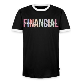 Financial Engineer Accountant Engineering - Men's Ringer Shirt - black/white - Front - AI Model Female 172 light (172cm) & AI Model Male 178 light (178cm)