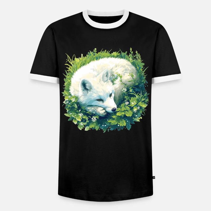 Arctic Fox Polarfüchse Polarfuchs - Männer Kontrast-T-Shirt - Schwarz/Weiß