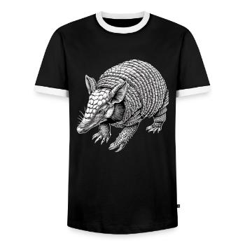 Armadillo Gürteltiere Gürteltier - Männer Kontrast-T-Shirt - Schwarz/Weiß - Vorne - AI Model Female 172 light (172cm) & AI Model Male 178 light (178cm)
