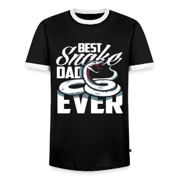 Bester Schlangen Papa - Männer Kontrast-T-Shirt - Schwarz/Weiß - Vorne - AI Model Female 172 light (172cm) & AI Model Male 178 light (178cm)