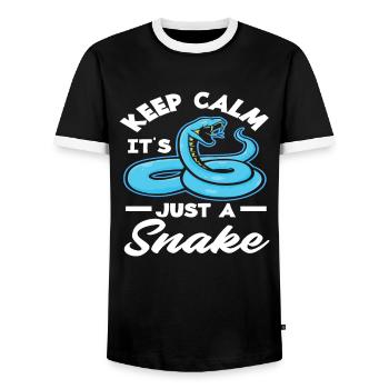 Snake Animal Pet Snakes - Men's Ringer Shirt - black/white - Front - AI Model Female 172 light (172cm) & AI Model Male 178 light (178cm)