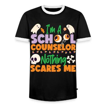 Conseillère scolaire Maman Halloween Je suis - T-shirt contrasté Homme - noir/blanc - Devant - AI Model Female 172 light (172cm) & AI Model Male 178 light (178cm)