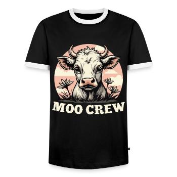 Kühe Muh Kuh Moo Rindvieh Milchkuh Milchbauer - Männer Kontrast-T-Shirt - Schwarz/Weiß - Vorne - AI Model Female 172 light (172cm) & AI Model Male 178 light (178cm)