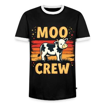 Kühe Muh Kuh Moo Rindvieh Milchkuh Milchbauer - Männer Kontrast-T-Shirt - Schwarz/Weiß - Vorne - AI Model Female 172 light (172cm) & AI Model Male 178 light (178cm)