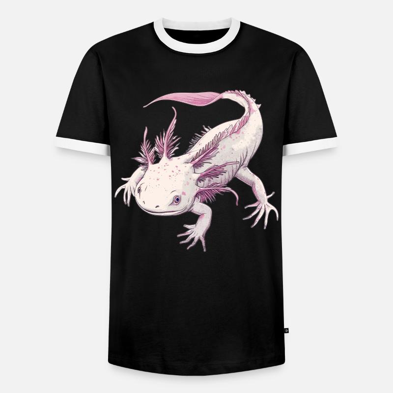 Axolotl - Men's Ringer Shirt - black/white