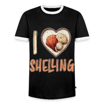 J’aime bombarder des coquillages Shell Collector Gift - T-shirt contrasté Homme - noir/blanc - Devant - AI Model Female 172 light (172cm) & AI Model Male 178 light (178cm)
