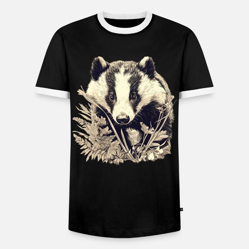 Badger Dachse Dachs - Männer Kontrast-T-Shirt - Schwarz/Weiß