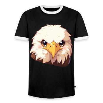 Pygargue à tête blanche Weißkopfseeadler - T-shirt contrasté Homme - noir/blanc - Devant - AI Model Female 172 light (172cm) & AI Model Male 178 light (178cm)