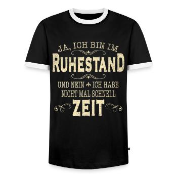 Ich Bin Im Ruhestand Renteneintritt Rente Rentner - Männer Kontrast-T-Shirt - Schwarz/Weiß - Vorne - AI Model Female 172 light (172cm) & AI Model Male 178 light (178cm)